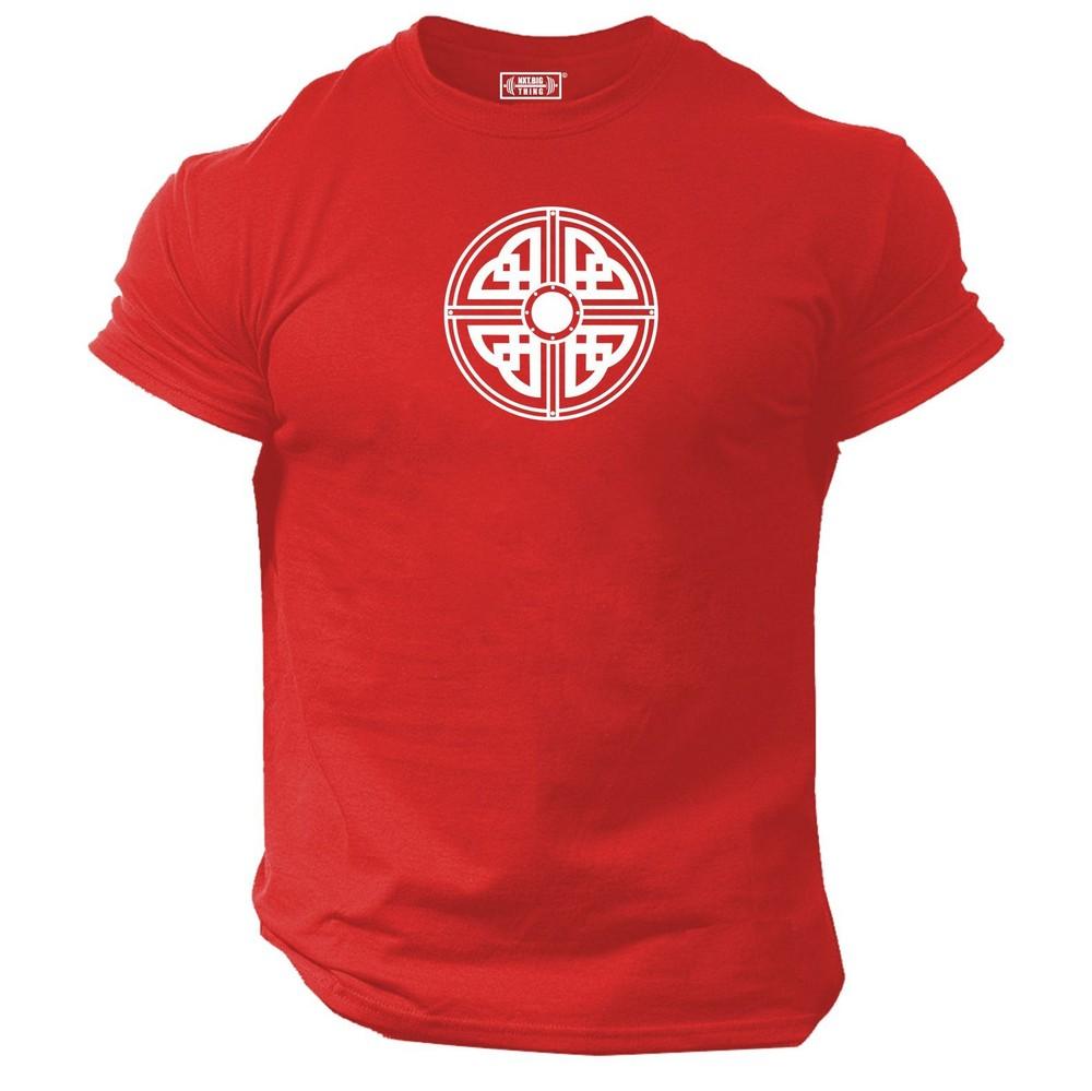 Vikings Shield T Shirt Gym Clothing Bodybuilding Workout Thor Odin Gymwear Top