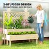 Raised Garden Bed 2-Tier Stepped Design Planter Box with Trellis for Climbing Plants 108x62x120 cm