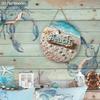 2D, Summer Beach Shells Starfish Wood Round Sign Summer Home Office Wall Decoration Seaside Party Decoration Rustic Farmhouse Bathroom Shelves