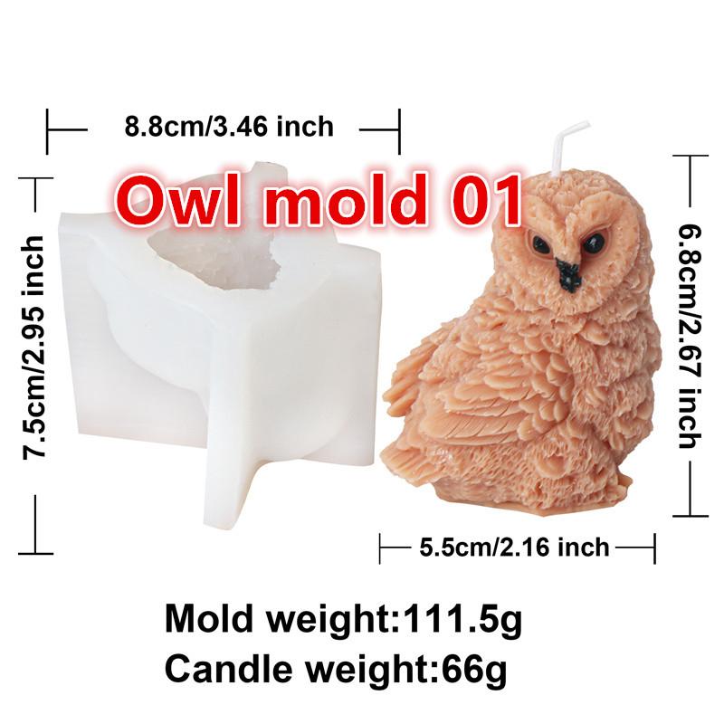 

3D Силиконовая форма для свечей Сова Сделай сам Милая Креативная Статуэтка Животного Новинка Декор Декор Птицы Подарки Гипсовое Ремесло Форма из Смолы Домашний Декор