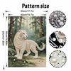 DIY Pearl Diamond Art Painting Kits for Adult and Beginners, Majestic White Tiger Sparkling Painting Craft Home Wall Decor Handmade Gift