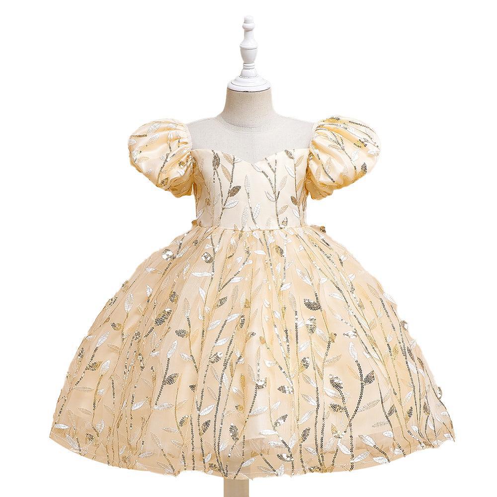 Little Girls Summer Dresses Flower Lace Wedding Party Gown Kids Birthday Princess Dress Children Casual Clothing for 3 6 8 Yrs