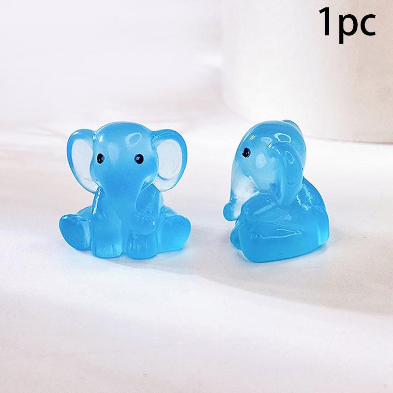 

1 шт. милые фигурки своими руками, украшение стола, светящиеся миниатюры из смолы, сидящий слон, светящийся ночью, аксессуары для сада фей 9