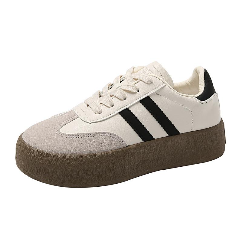 thick-soled German training shoes for women's 2025 autumn new soft-soled versatile white shoes with skirts, casual sports board shoes for women