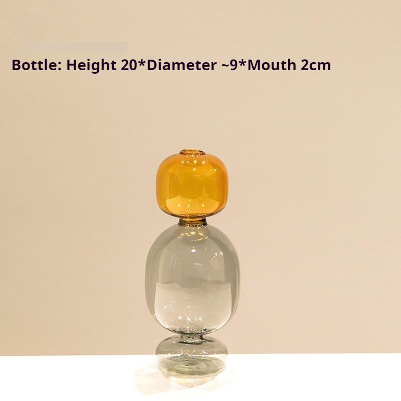 

Glass Flower Vase Colorful Transparent Flower Bottle Modern Creativity Decorative Vases Living Room Decoration Accessories