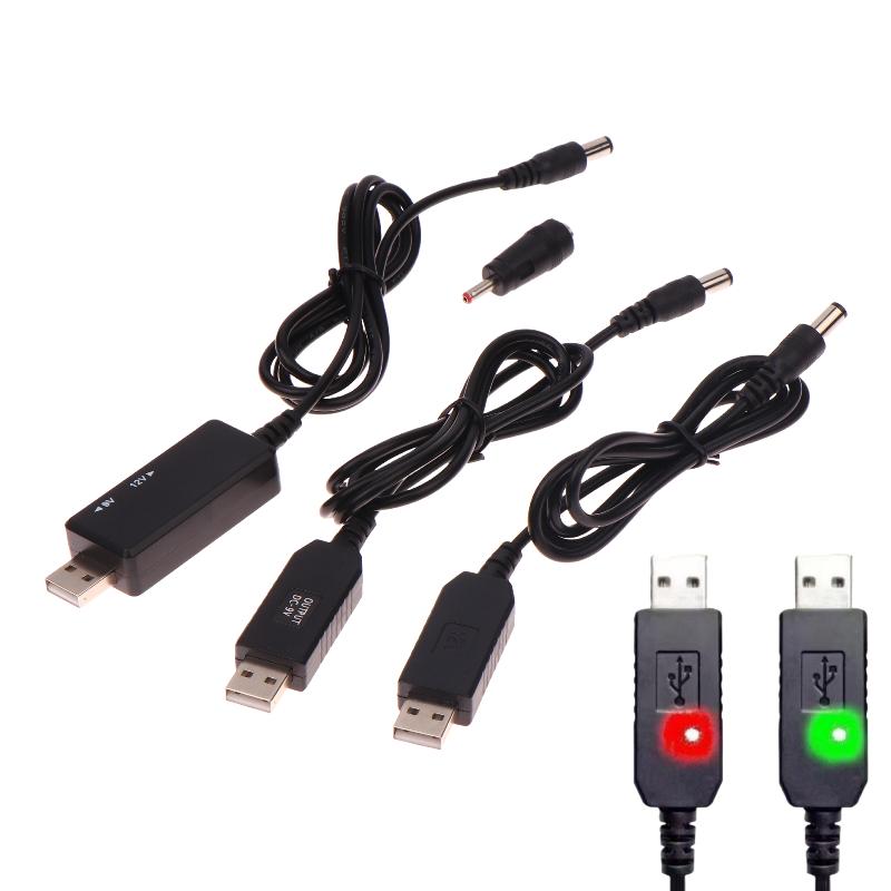 1 Set Dc 5V To 12V Usb Cable Boost Converter Step-Up Cord For Wifi Router Modem Fan 5.5*2.1Mm Wifi To Powerbank Cable Connector