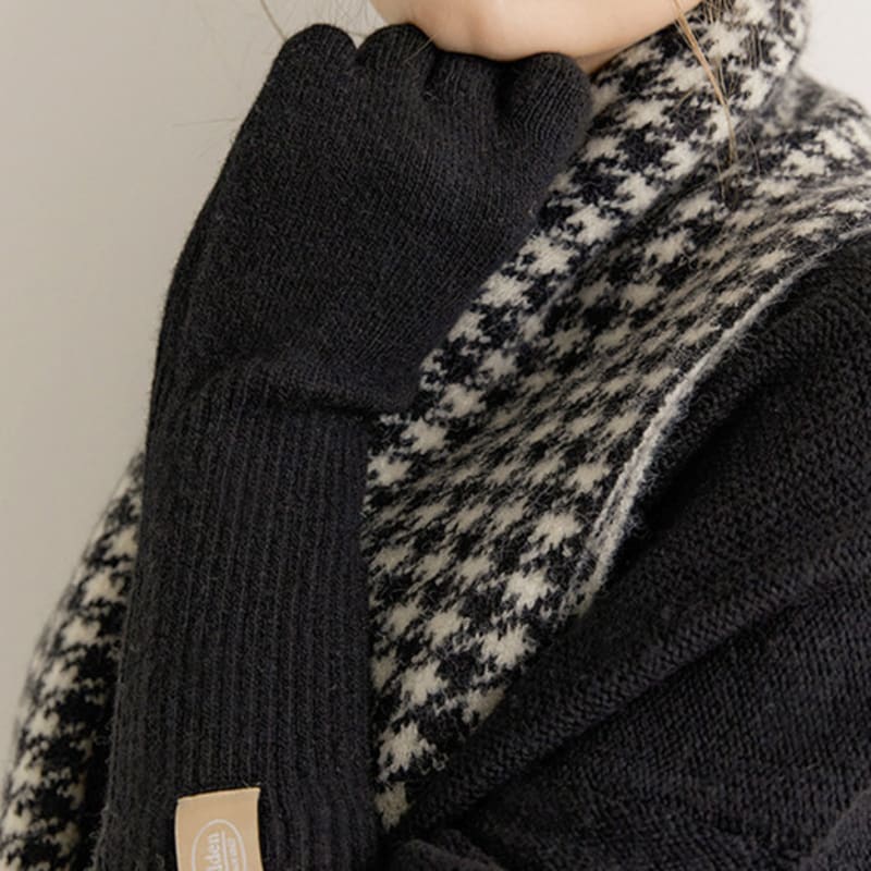 Halden Basic Long Wool Gloves (G003_black)