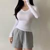 New ArriVals Open Run Women Slim FiT V Neck Ribbed T shirT