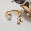 Yori Distinctive Special Shaped Resin Pearl Open Bracelet Bangle 18K Gold Plated Fashion Women Trendy Jewelry Gifts Bijoux