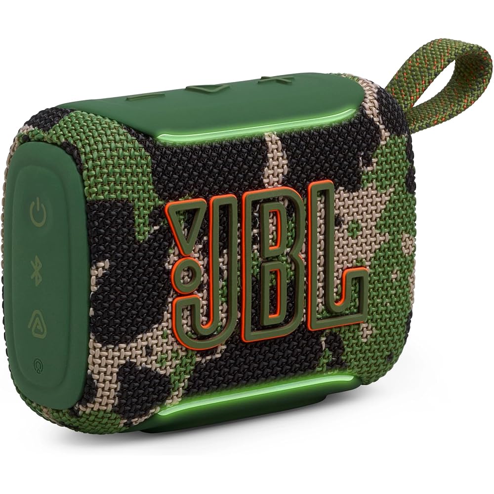 JBL GO5 Bluetooth Speaker: USB-C Charging, IP68 Dust and Water Resistance, Lossless Playback, Ambient Edge Lighting, AirTouch, Stereo Pairing, Compact