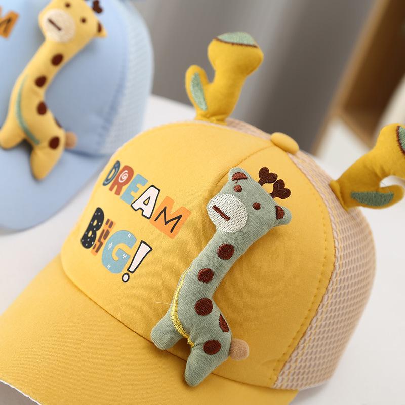 JYL TS DIY Giraffe Kids Cap Mesh Summer Sun Hat Polyester