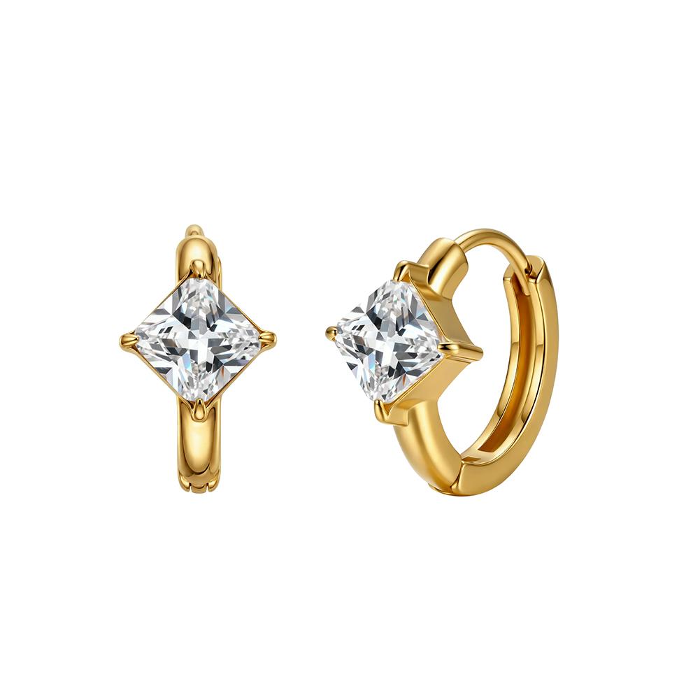 

Effie Queen Zircon Hoop Earrings Anit Allergy Stainless Steel CZ Circle Huggies Earrings Cartilage Wedding Ear Jewelry STKE38