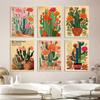 Vintage Mexican Cactus Posters Print Colorful Floral Aesthetic Art Canvas Painting for Modern Living Room Corridor Wall Decor