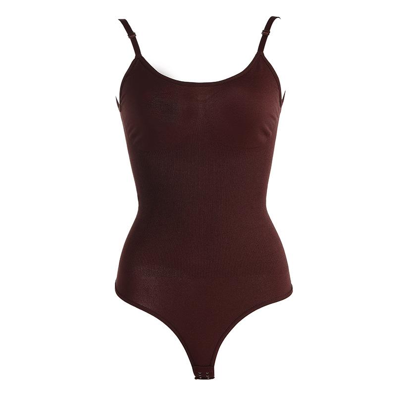 Seamless Shaping Bikini Thong Bodysuit with Waist and Tummy Control, Strapless, Form-Fitting Shaper