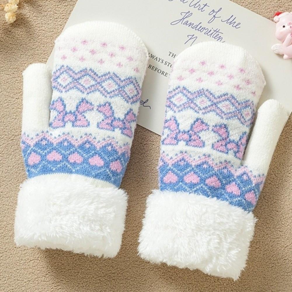 Fleece Lined Children's Mittens Double Layer Kids Warm Gloves New Winter Mittens  Winter Wear