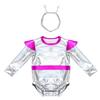 Baby Girls Color Block Alien Outfit Long Sleeve Press Button Crotch Metallic Romper Photography Costume