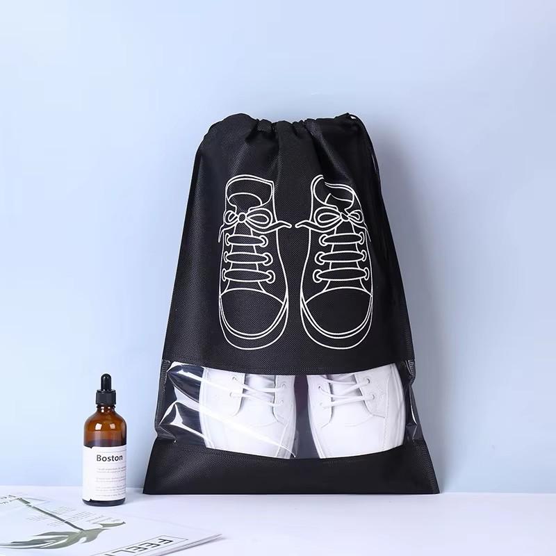 10Pcs Shoes Storage Bag Organizer Bags Non-woven Travel Portable Closet Bag Waterproof Pocket Clothing Tranparent Hanging Bag