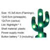 Night Light 3D Pineapple Shape Christmas Decor Cactus Flamingo Cartoon Light for Home