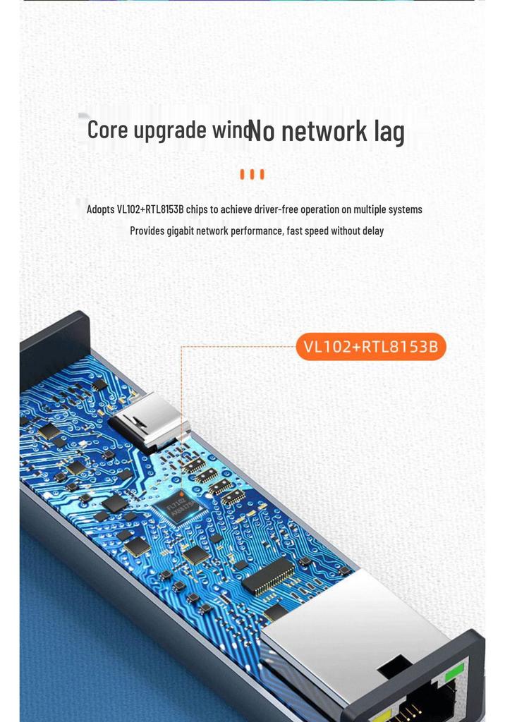 Biaze USB-C To Gigabit Ethernet Adapter with PD Charging Expansion Hub