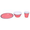 Red Grids Salad Plate Set Imitation Porcelain Fruit Snake Plate for Home Restaurant Hotel