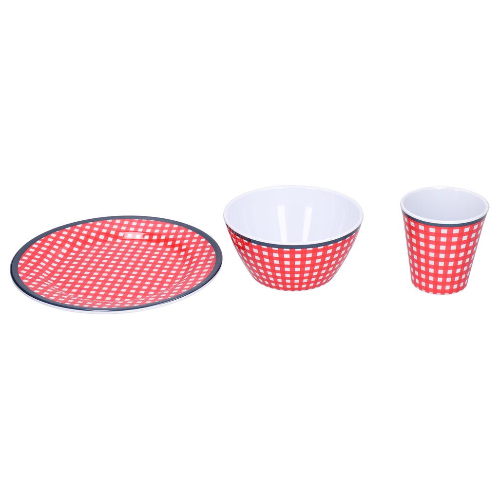 Red Grids Salad Plate Set Imitation Porcelain Fruit Snake Plate for Home Restaurant Hotel