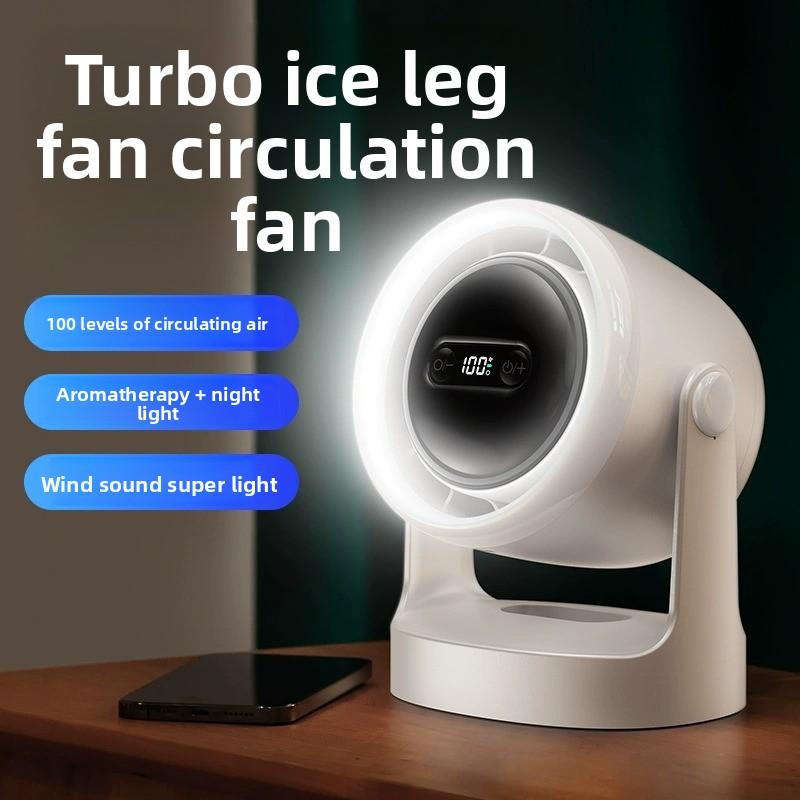 Mini ventilador de escritorio con luz nocturna recargable por USB y difusor de aroma silencioso