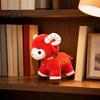 Year of The Sheep Decor Plush Red Doll for Lunar New Decoration, Soft Stuffed Animal Toy with Decorative Pillow Auspicious Embroidery And Bell Collar,