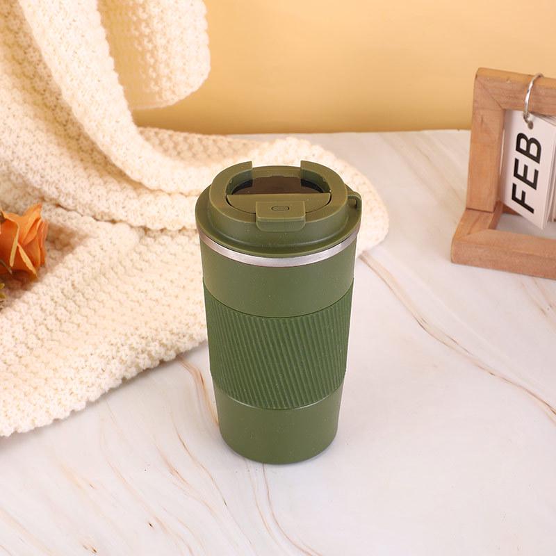 304 Stainless Steel Smart Coffee Mug with Silicone Sleeve - Insulated Travel Cup for Outdoor and Car Use