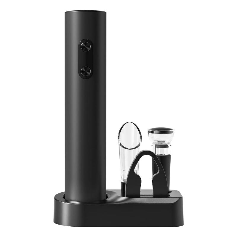

Automatic Wine Bottle Opener Set Battery Powered with Foil Cutter Aerator Vacuum Stopper Present for Wine Enthusiasts 1