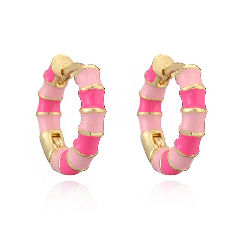 

HECHENG, 15MM Enamel Dripping Oil Craft Sweet and Colorful Earrings Ethnic Style Personalized Women s Zircon 1 Pair Other
