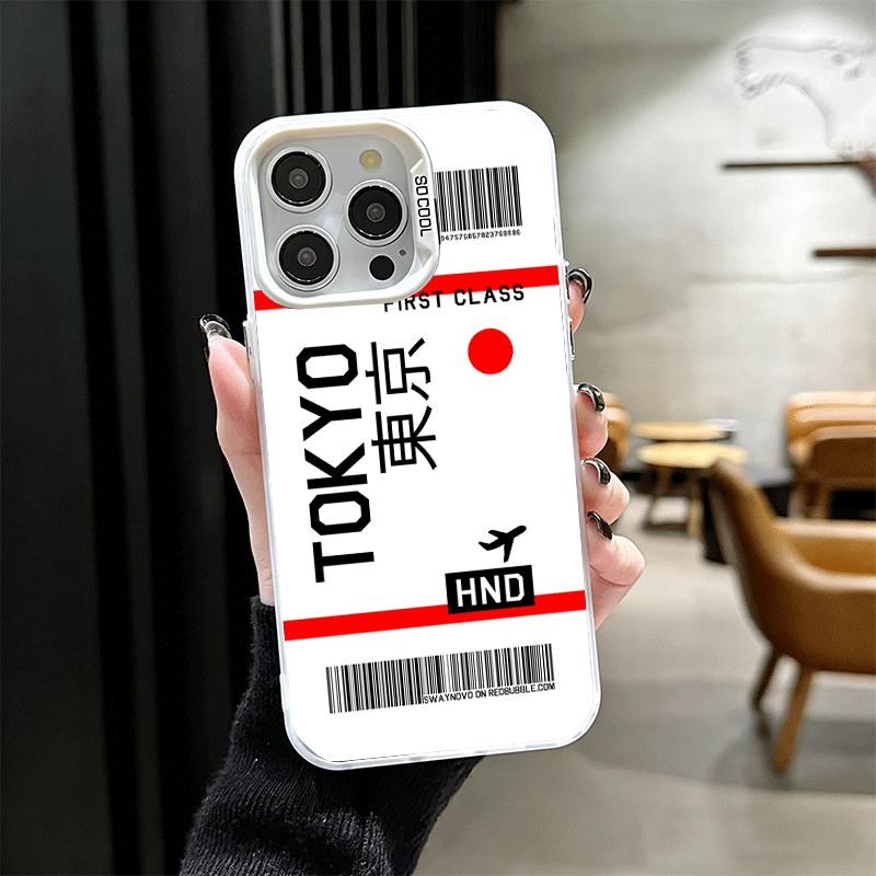 Travel Air Ticket Label Shockproof Phone Case for iPhone 17 Air 16 16E 15 Pro Max 14 Plus 13 Mini 12 Back Cover Anti Fall Fundas