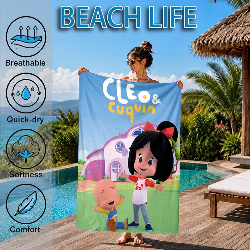 Asciugamano da Spiaggia Cleo e Cuquin, Asciugatura Rapida, Facile da Curare, Adatto sia per il Fitness che per le Vacanze al Mare, Essenziale per lo Sport