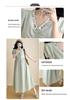 2026 Summer Maternity Dress: Elegant Neckline with Sequins, Loose Fit