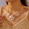 Boho Übertriebener Metall Seestern Muschel Perlen Halskette für Frauen Ozean Koralle Kammmuschel Anhänger Halskette Sommer Strand Schmuck Geschenk