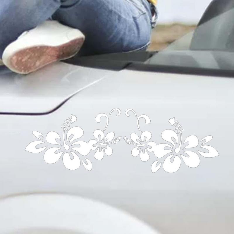 Flowers Car Decals Automotive Exterior Decoration Stickers Flower Pattern Hood Decal Floral Bumper Stickers Self-Adhesive Side
