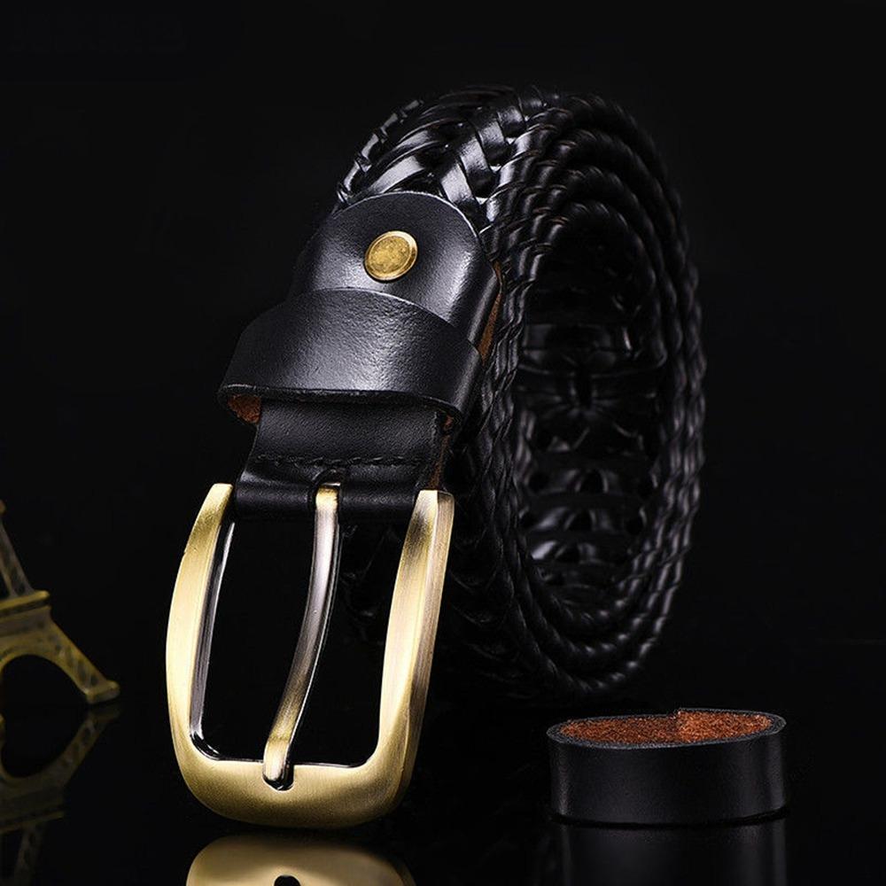 Zinc Zinc Alloy Men Weave Belt Retro Jeans Waistband Fashion Male Genuine Leather Belt  Ornament