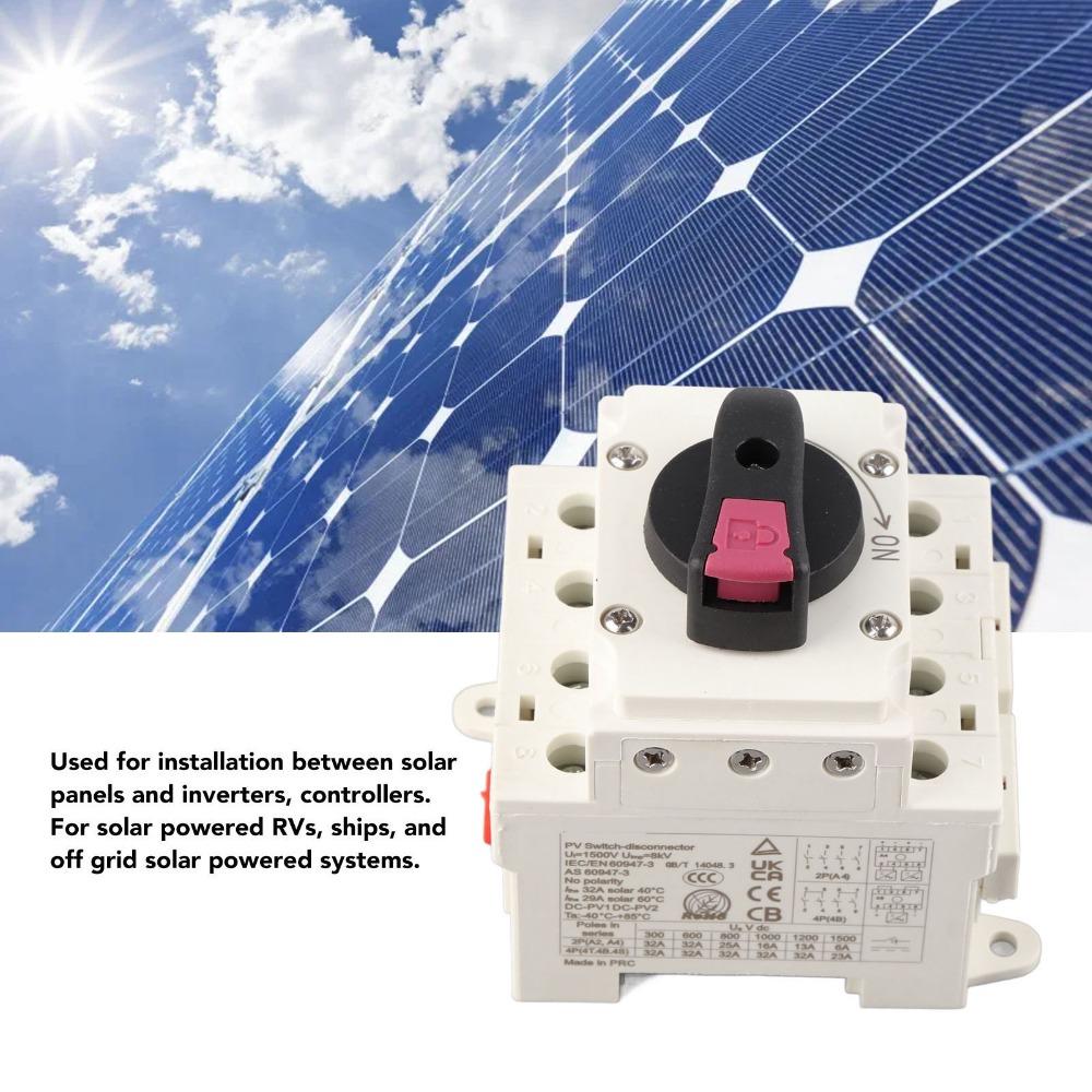 DC 1500V Solar Disconnect Switch 4 Poles Photovoltaic DC Isolation Switch  RVs