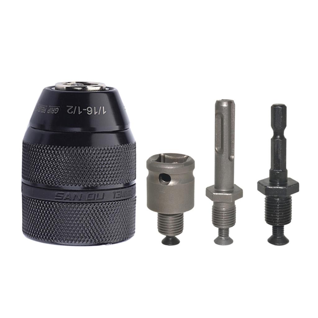1/2'' Drill Chuck Converter for Impact Wrench / Driver / Rotary Hammer To Normal Drill 1/2-20UNF All Metal Clamp 2-13mm
