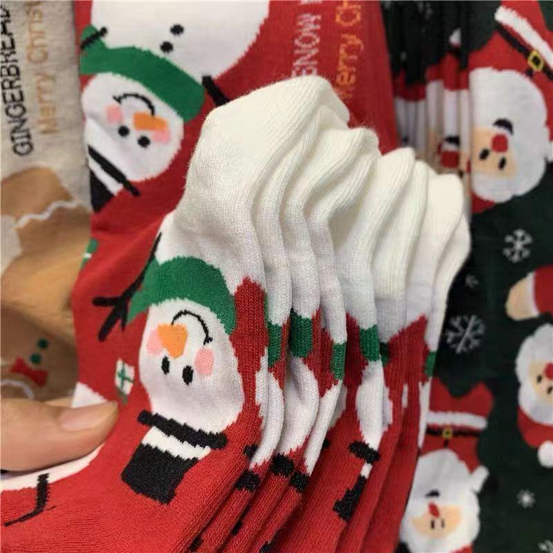 Cozy Mid-Calf Christmas Socks: Snowman, Gingerbread, Santa Designs