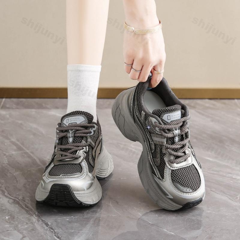 Women's Vulcanized Shoes  Autumn New Breathable Comfortable Platform Sneakers Outdoor Non Slip Height Increase Casual Shoes
