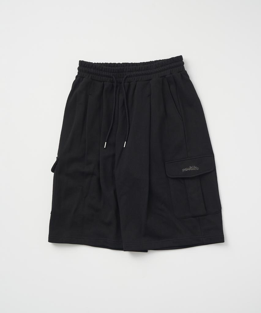 1993STUDIO Cargo Sweat Shorts_Black