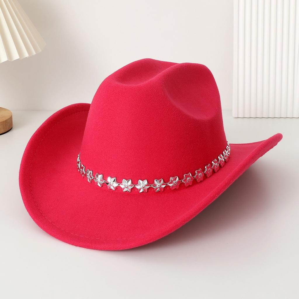 Western cowboy top hat felt hat Tibetan top hat three-dimensional pattern accessories jazz hat new woolen hat