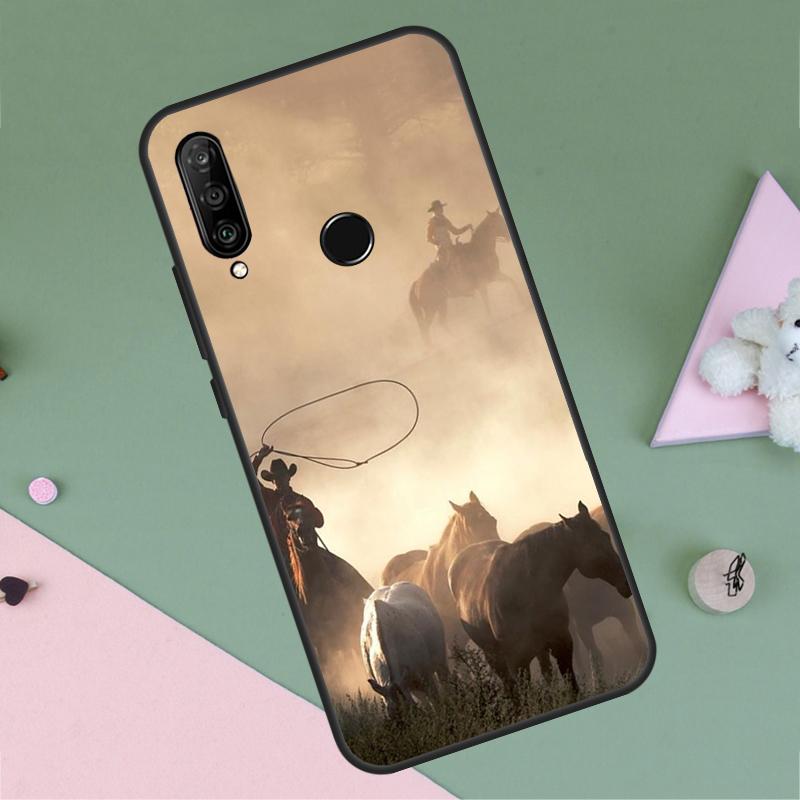 Cowboy de rodéo Lariat Chevaux Pour Huawei Nova 9 10 SE Y91 Y61 Y90 Y70 Y60 Y72 12s 12i 11i 7i 8i P60 Pro P30 P40 Lite Coque