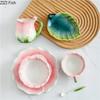 European Creative Flower Mug Couples Afternoon Tea Ceramic Coffee Cup Set Office Kungfu Tea Set Home Drinking Set Friend Gift
