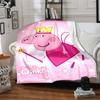 1Pc Peppa Pig Ice Cream Party Blanket For Couch Bed Plush Cozy Fuzzy Blanket Super Soft Warm Blankets For Fall And Winter 0918106