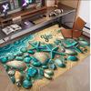Fish Ocean Theme Soft Crystal Velvet Rug Custom Name & Text Print Non Slip Floor Rug for Bedroom Living Room
