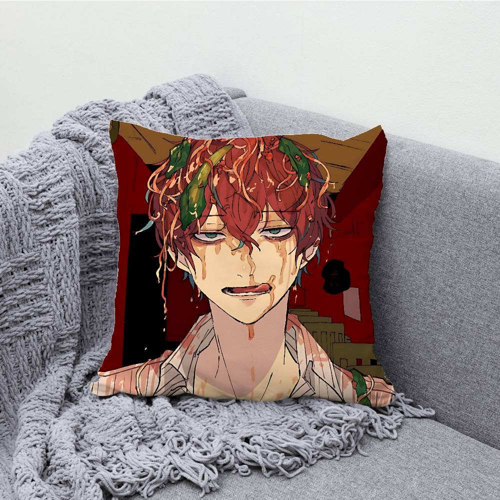 Yandere D-Doppo K-Kannonzaka Pillow Case Print Polyester Fiber 40X40 cm Home Sofa Throw Cushion Cover Decoration