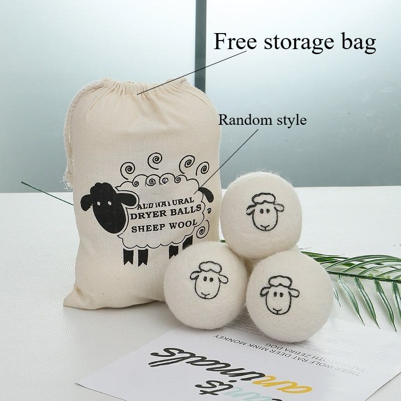 5Pcs Reusable Wool Dryer Balls Clothes Softener Laundry Fleece Dryer Ball Kit Home Clothes Dryer Washing Machine