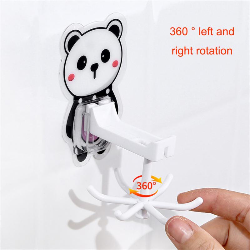 1/2PCS Rotary Hook Strong Self Adhesive Hooks Kitchen Accessories Multifunctional 6 Claw Key Holder Sticking Hook