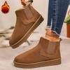 2025 New Winter Women Short Plush Warm Snow Boots Flats Platform Casual Shoes Suede Fur Chelsea Ankle Boots Zapatos De Mujer